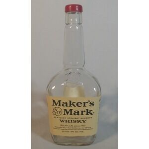 EMPTY‎ Maker's Mark Kentucky Straight Bourbon Whiskey 1 Liter No Wax Washed
